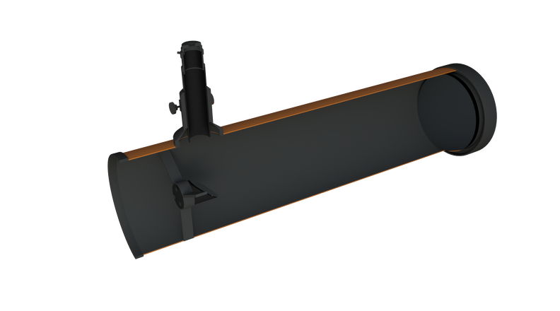 Schnittdarstellung des Newtonteleskops Teleskop Newton 03.png